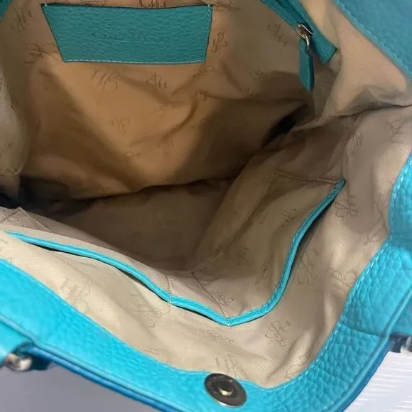 Cole Haan Blue Leather Tote Purse Handbag - Picture 10 of 10